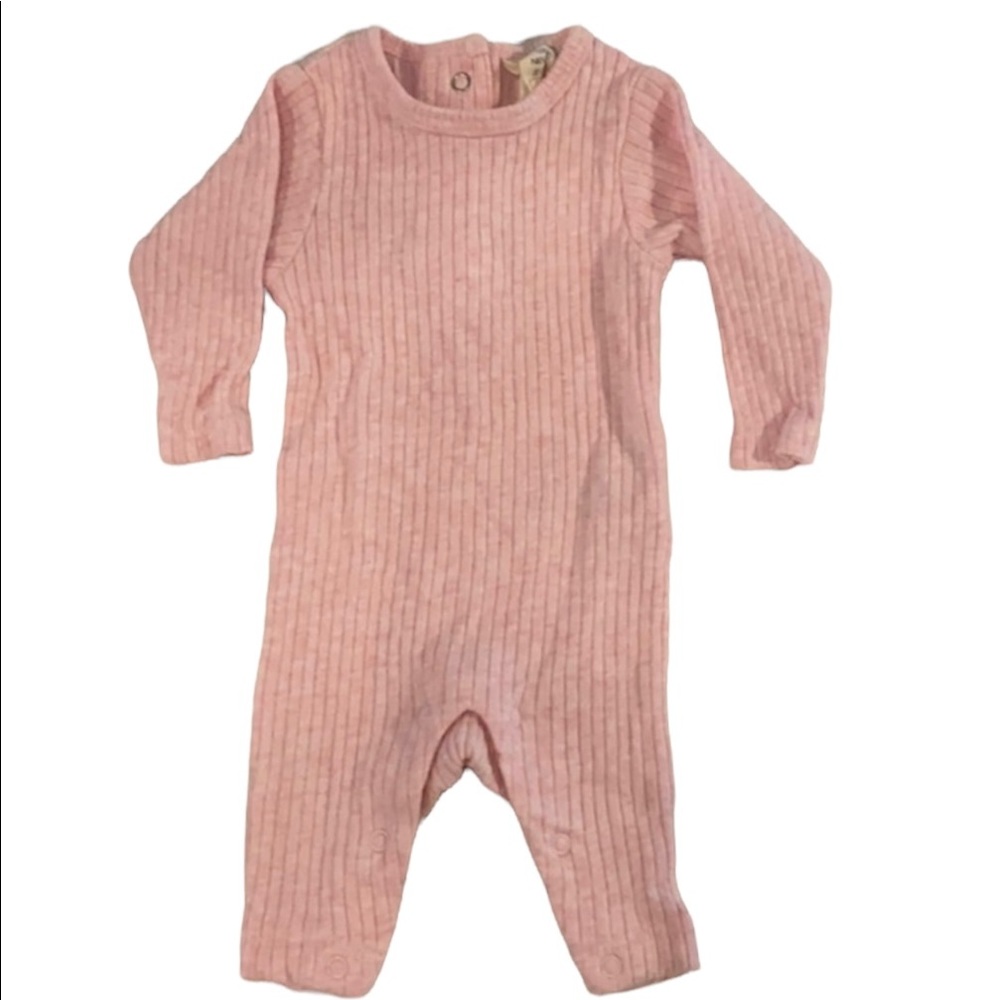 Ribbed knit long baby sleeper